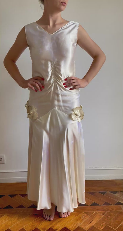 Vintage 1920's Silk Satin Wedding Dress