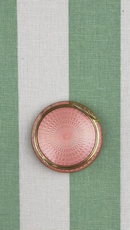 Antique Art Deco Guilloché Enamel Compact