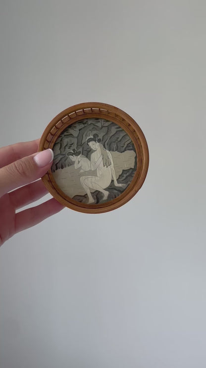 Vintage Set of Bamboo Japanese Coasters