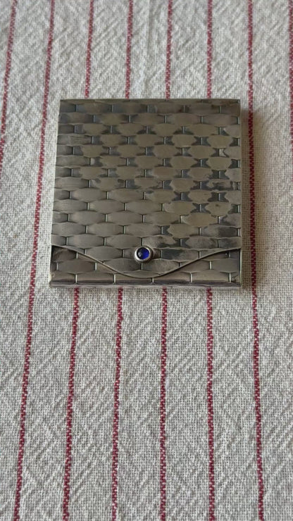 Vintage Silver plated Woven Match Holder