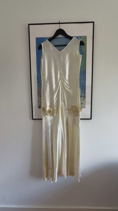 Vintage 1920's Silk Satin Wedding Dress
